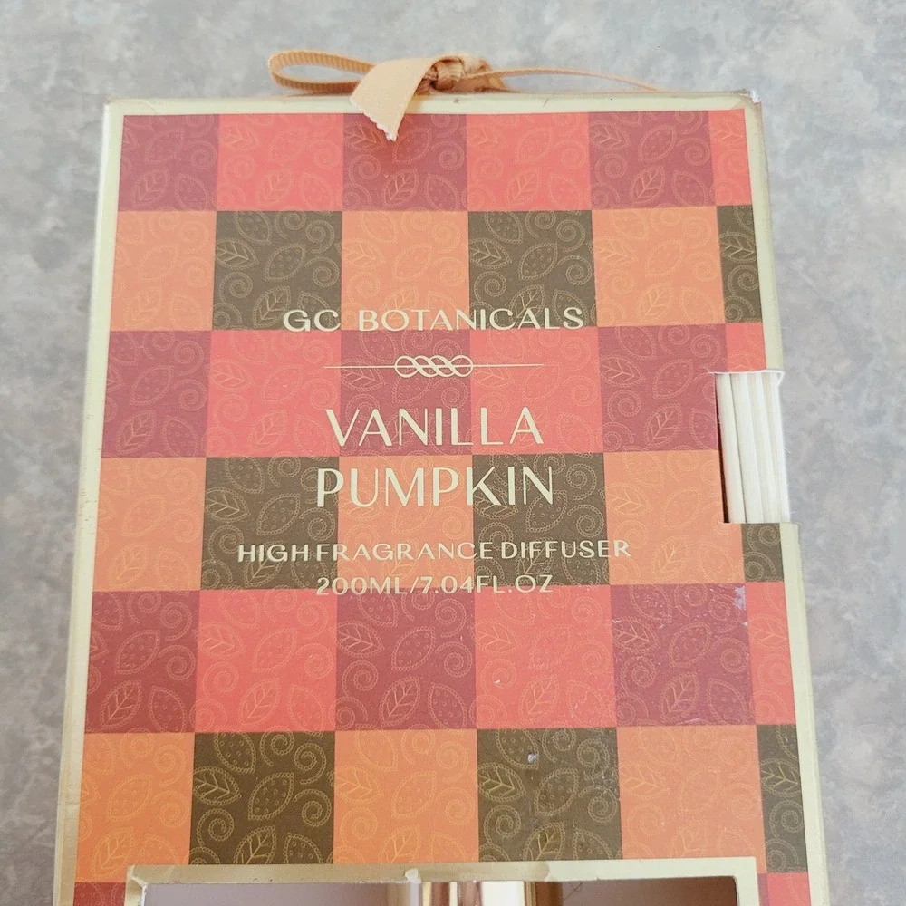 NIB NEW GC Botanicals Vanilla Pumpkin 12 Reed Diffuser Home Fragrance 7.04oz USA